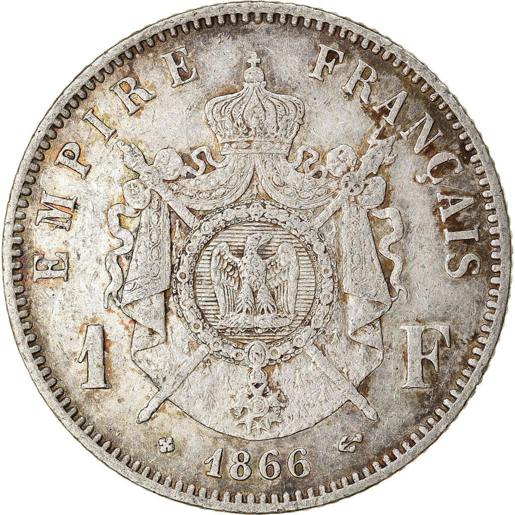 Moneda, Francia, Napoleon III, Napoléon III, Franc, 1866, Strasbourg, MBC