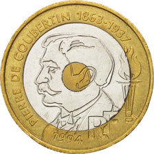 France, Pierre de Coubertin, 20 Francs, 1994, AU(55-58), KM:1036, Gadoury 873