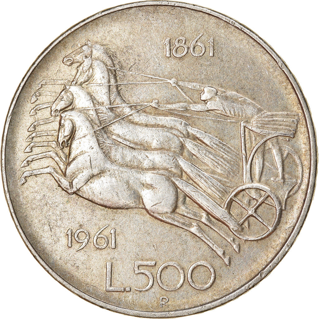 Coin, Italy, 500 Lire, 1961, Rome, EF(40-45), Silver, KM:99