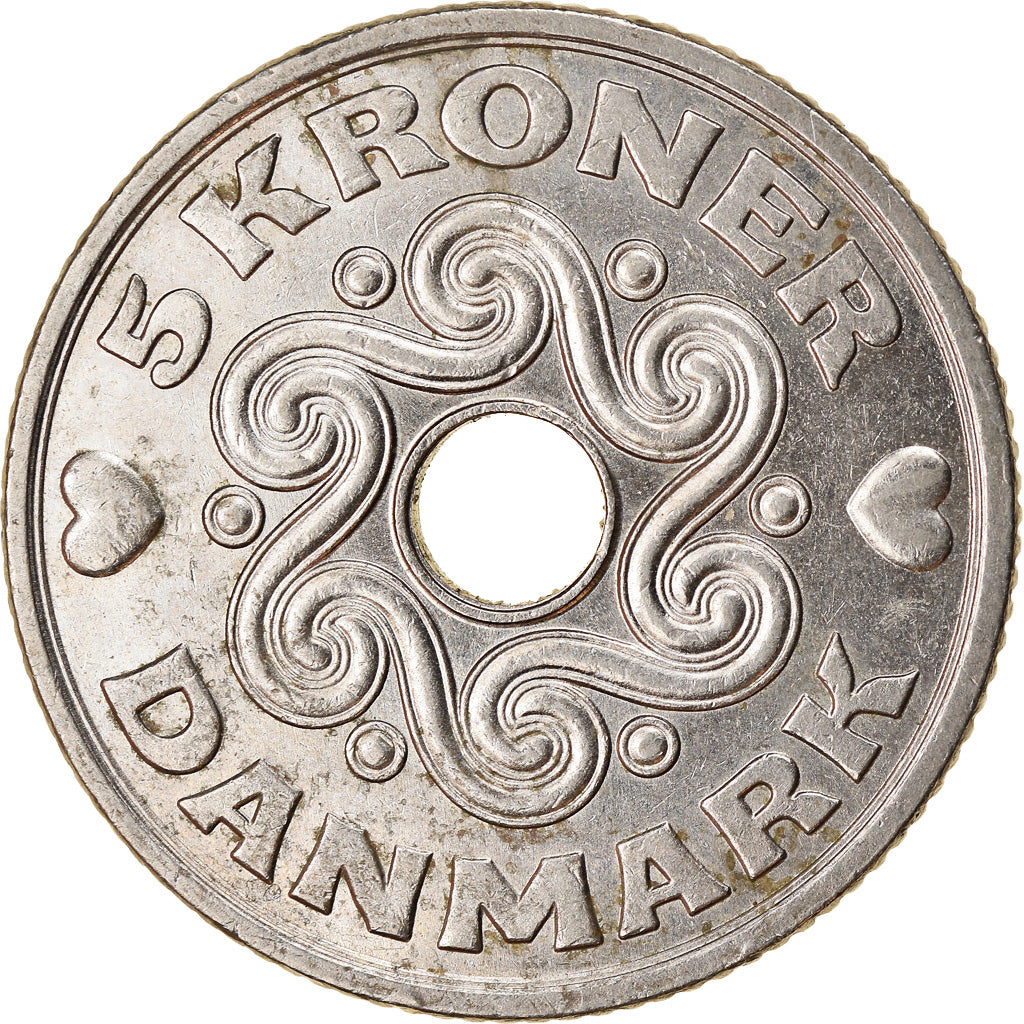 Coin, Denmark, Margrethe II, 5 Kroner, 2006, Brondby, EF(40-45), Copper-nickel