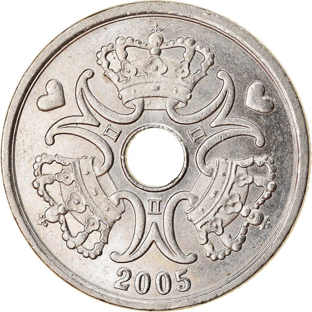 Coin, Denmark, Margrethe II, 2 Kroner, 2005, Brondby, EF(40-45), Copper-nickel