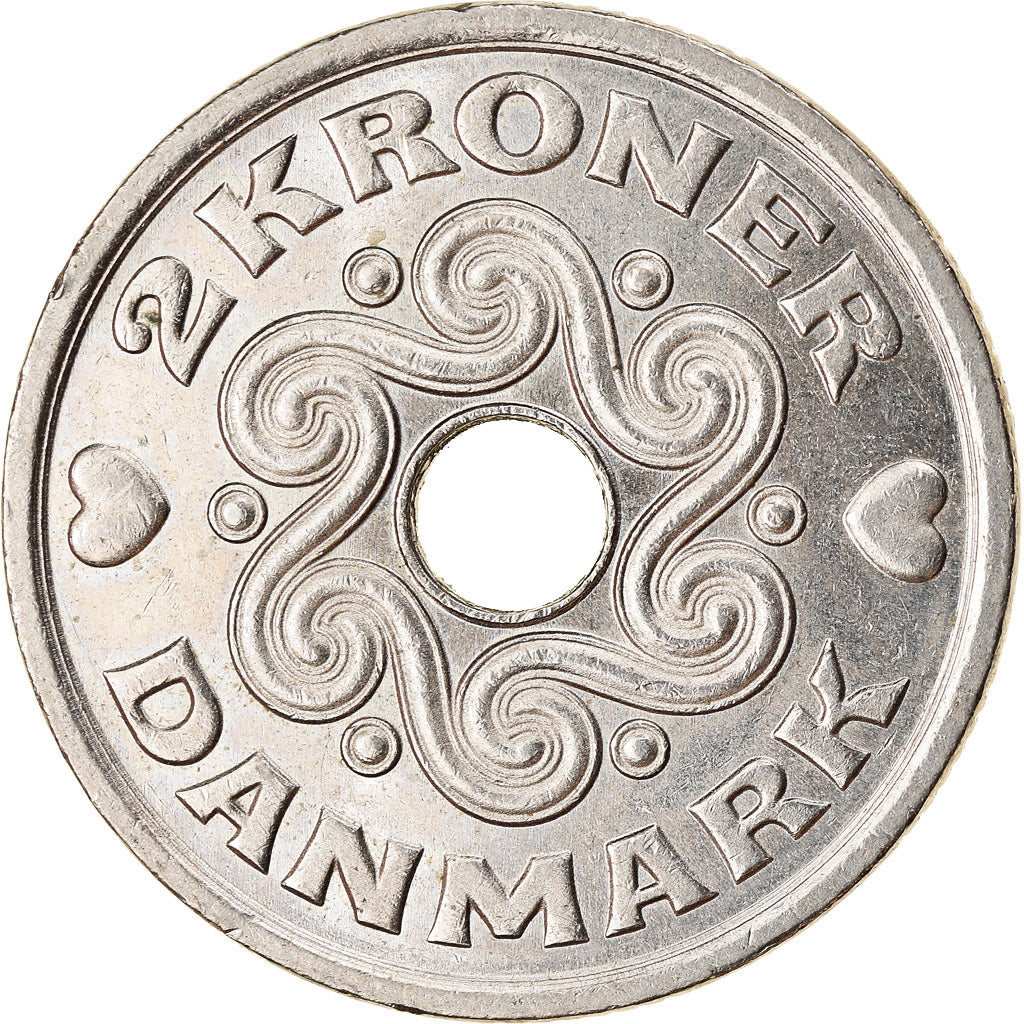 Coin, Denmark, Margrethe II, 2 Kroner, 2005, Brondby, EF(40-45), Copper-nickel
