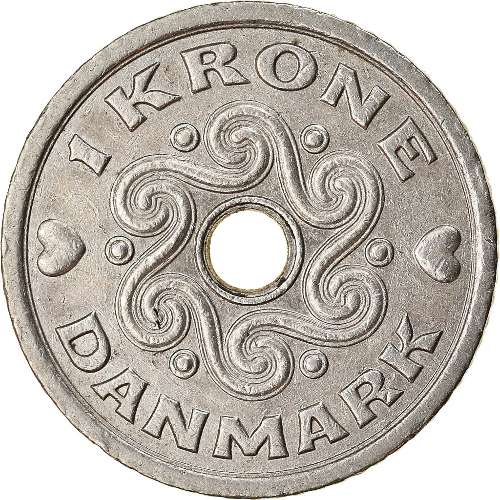 Coin, Denmark, Margrethe II, Krone, 1997, Copenhagen, EF(40-45), Copper-nickel