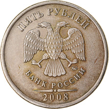 Moneta, Russia, 5 Roubles, 2008, Saint-Petersburg, BB, Rame ricoperto in