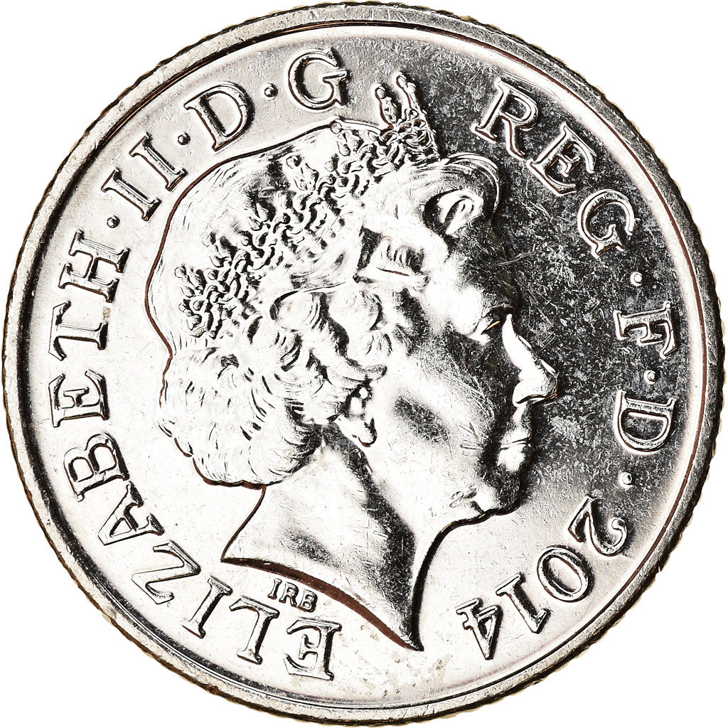 Coin, Great Britain, 10 Pence, 2014, AU(55-58), Nickel plated steel