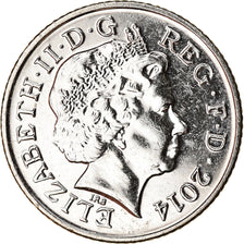 Coin, Great Britain, 10 Pence, 2014, AU(55-58), Nickel plated steel