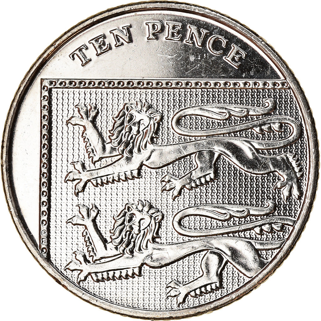 Coin, Great Britain, 10 Pence, 2014, AU(55-58), Nickel plated steel