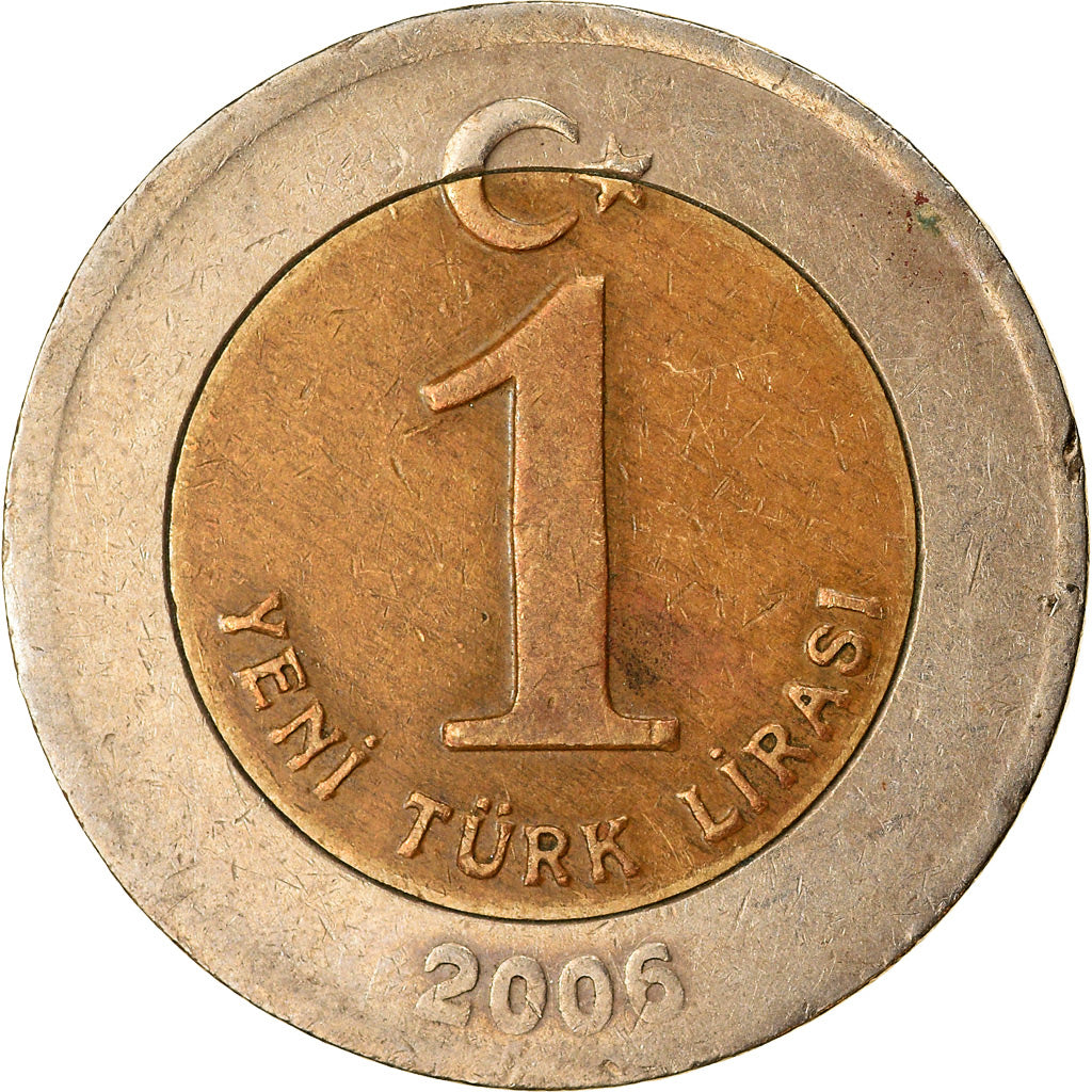 Moneta, Turcja, New Lira, 2006, Istanbul, VF(30-35), Bimetaliczny, KM:1169