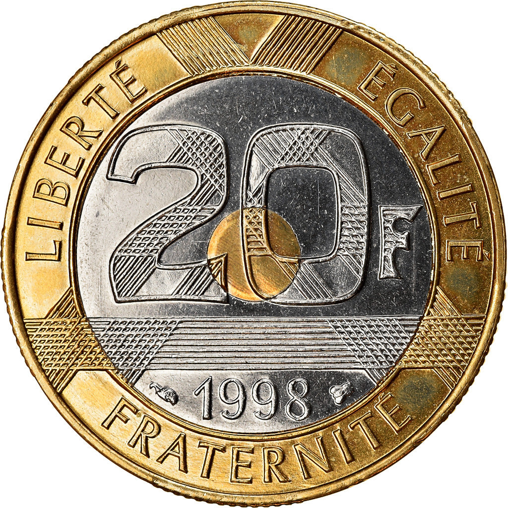 Moneda, Francia, Mont Saint Michel, 20 Francs, 1998, Paris, BE, FDC