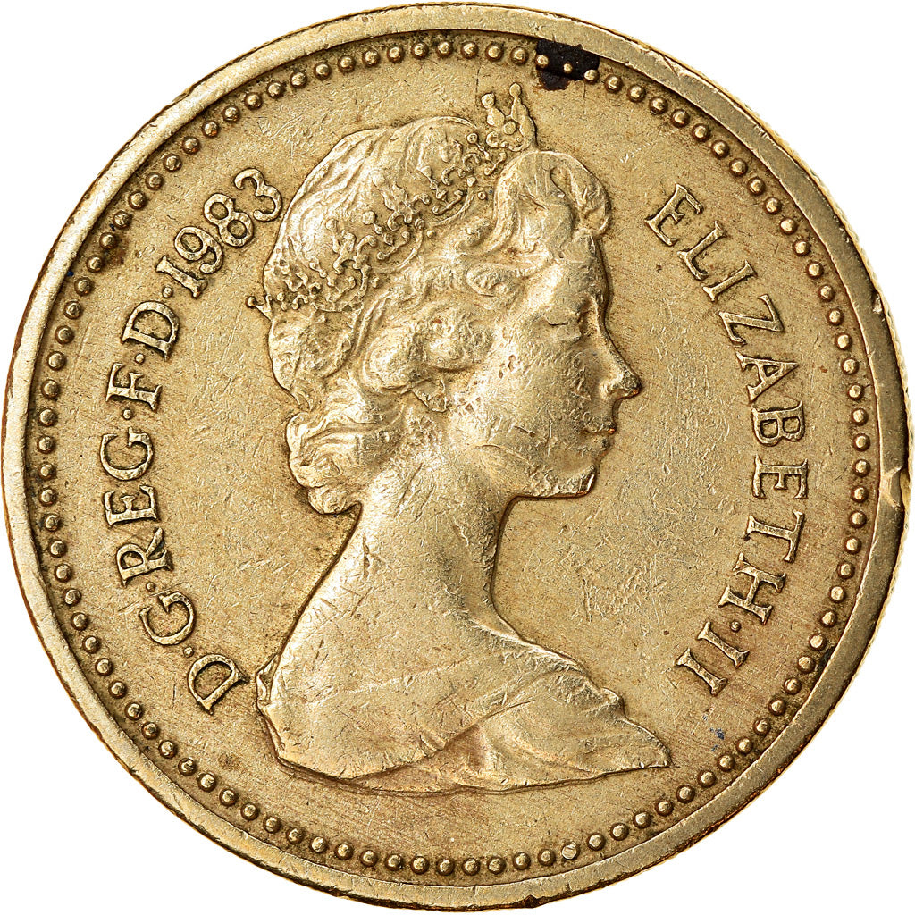 Moeda, Grã-Bretanha, Elizabeth II, Pound, 1983, EF(40-45), Níquel-Latão