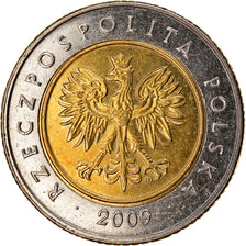 Moneta, Polska, 5 Zlotych, 2009, Warsaw, EF(40-45), Bimetaliczny, KM:284