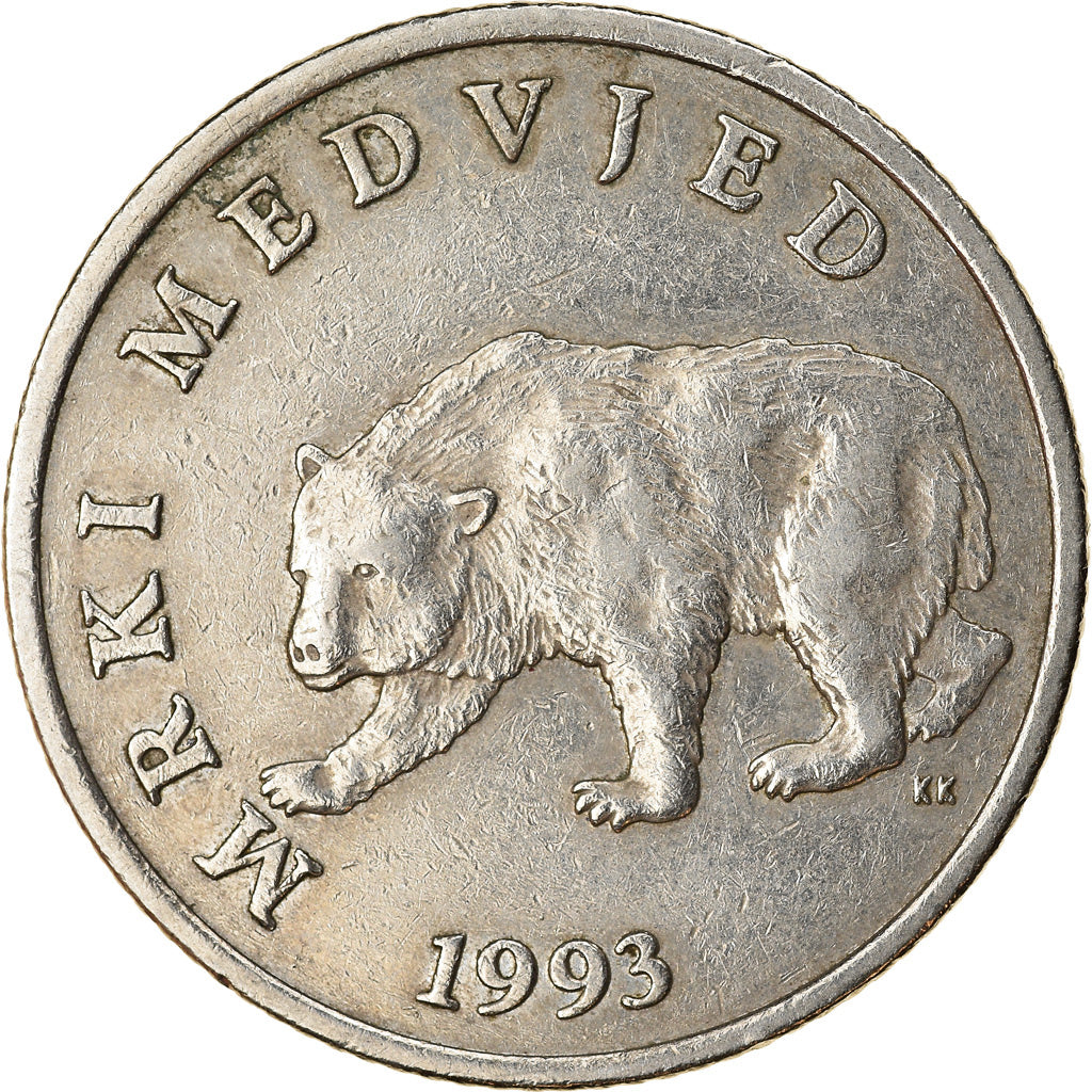 Moeda, Croácia, 5 Kuna, 1993, EF(40-45), Cobre-Níquel-Zinco, KM:11