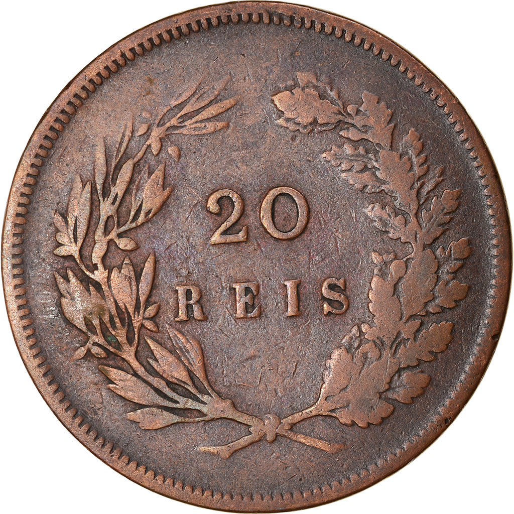 Münze, Portugal, 20 Reis, 1891, S+, Bronze, KM:533