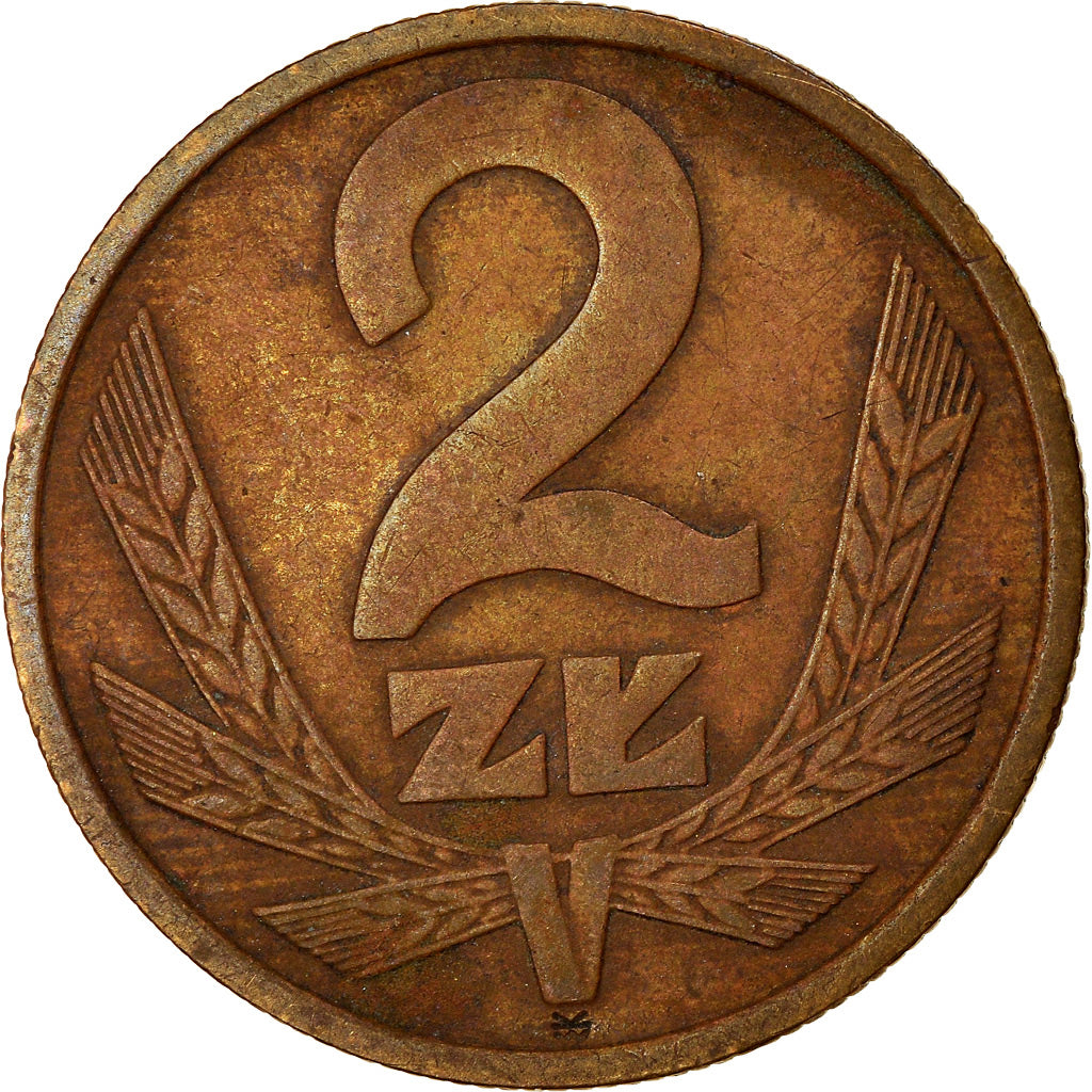 Moeda, Polónia, 2 Zlote, 1976, Warsaw, VF(30-35), Latão, KM:80.1