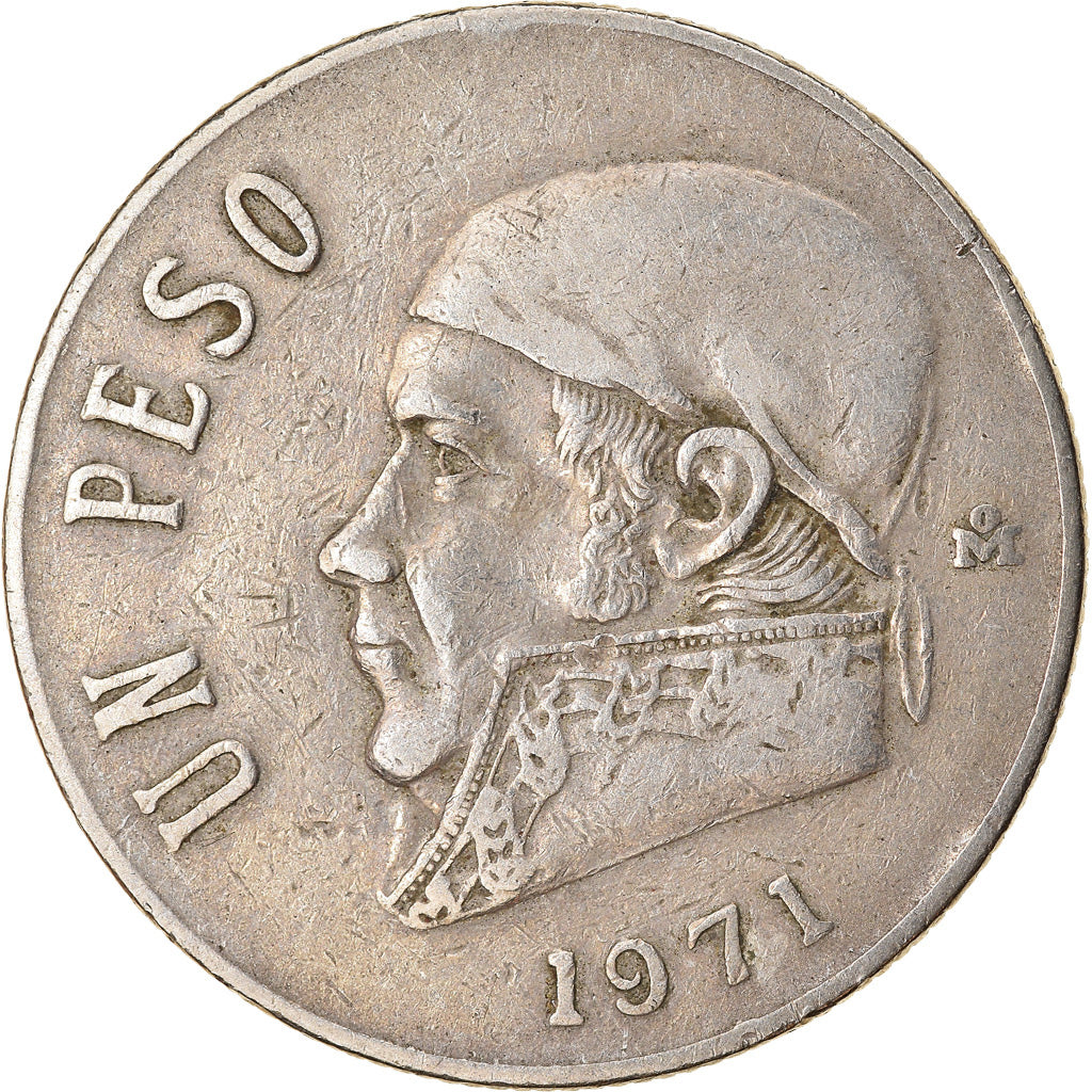Moneta, Messico, Peso, 1971, Mexico City, BB, Rame-nichel, KM:460