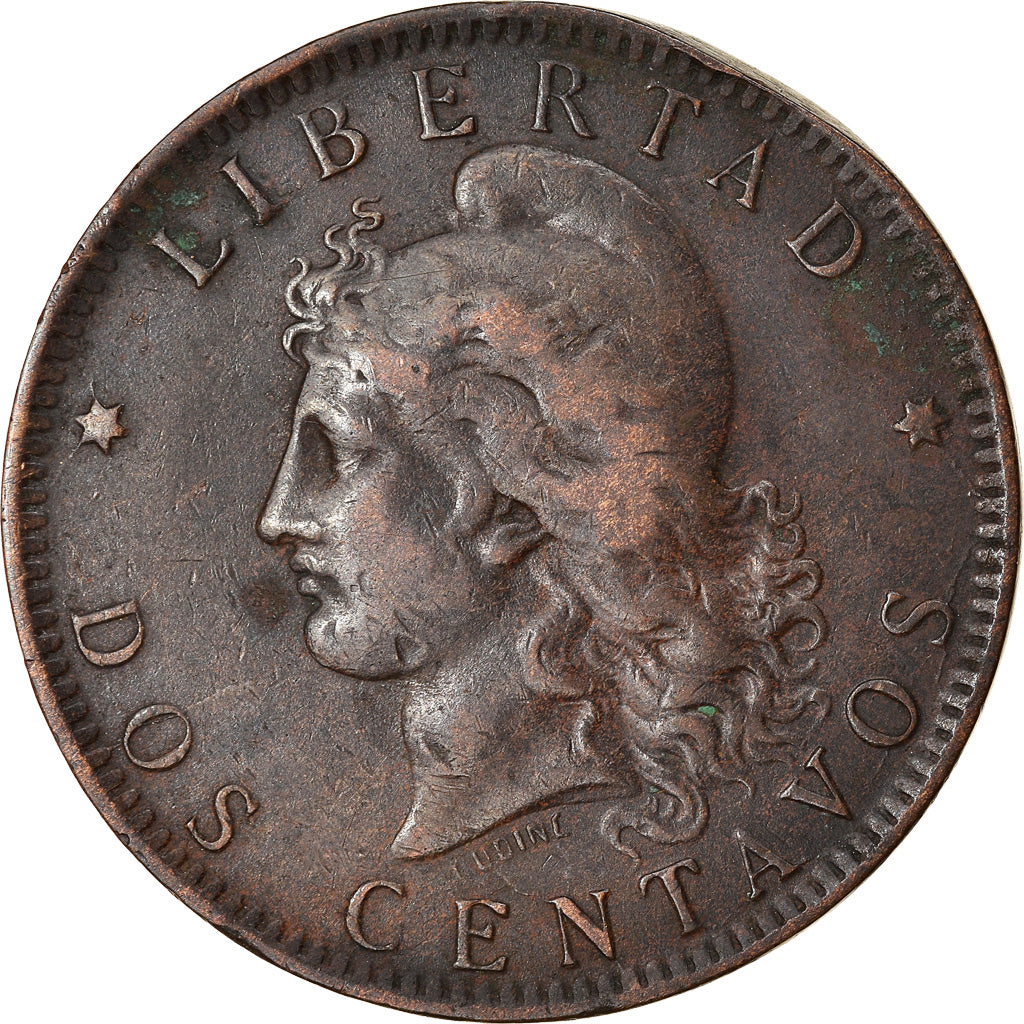 Coin, Argentina, 2 Centavos, 1891, EF(40-45), Bronze, KM:33