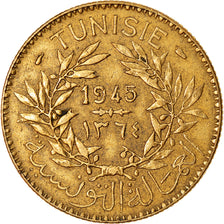 Coin, Tunisia, Anonymous, 2 Francs, 1945, Paris, EF(40-45), Aluminum-Bronze