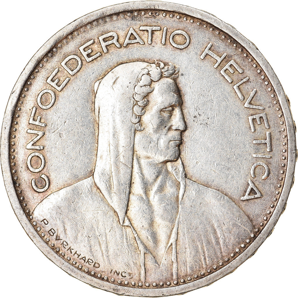 Coin, Switzerland, 5 Francs, 1953, Bern, EF(40-45), Silver, KM:40