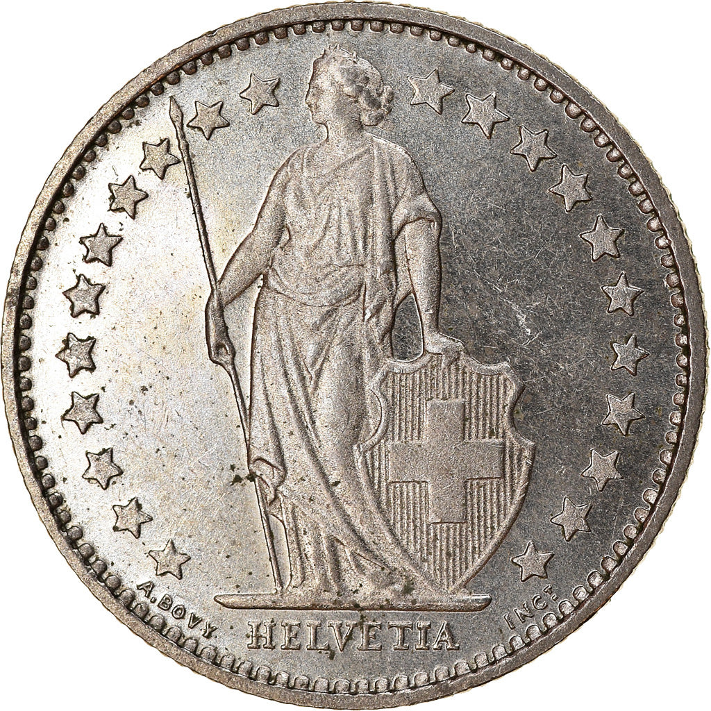 Coin, Switzerland, 1/2 Franc, 1982, Bern, Proof / BE, EF(40-45), Copper-nickel