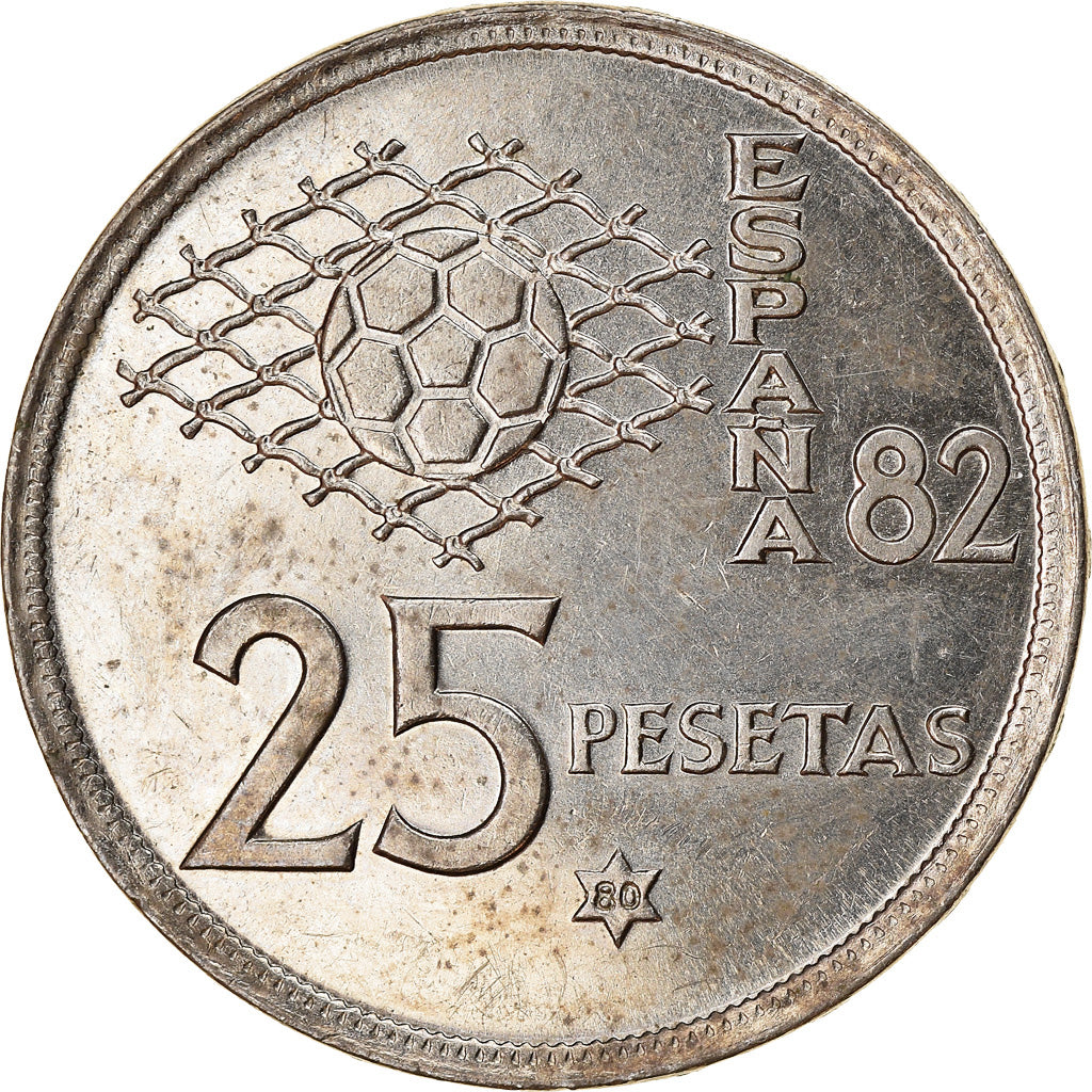 Moneda, España, Juan Carlos I, 25 Pesetas, 1980, MBC, Cobre - níquel, KM:818