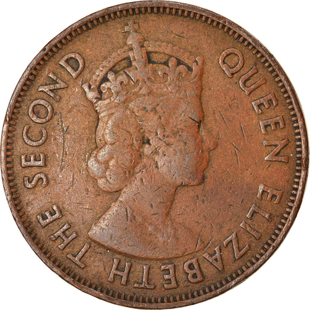 Coin, Mauritius, Elizabeth II, 5 Cents, 1959, VF(30-35), Bronze, KM:34