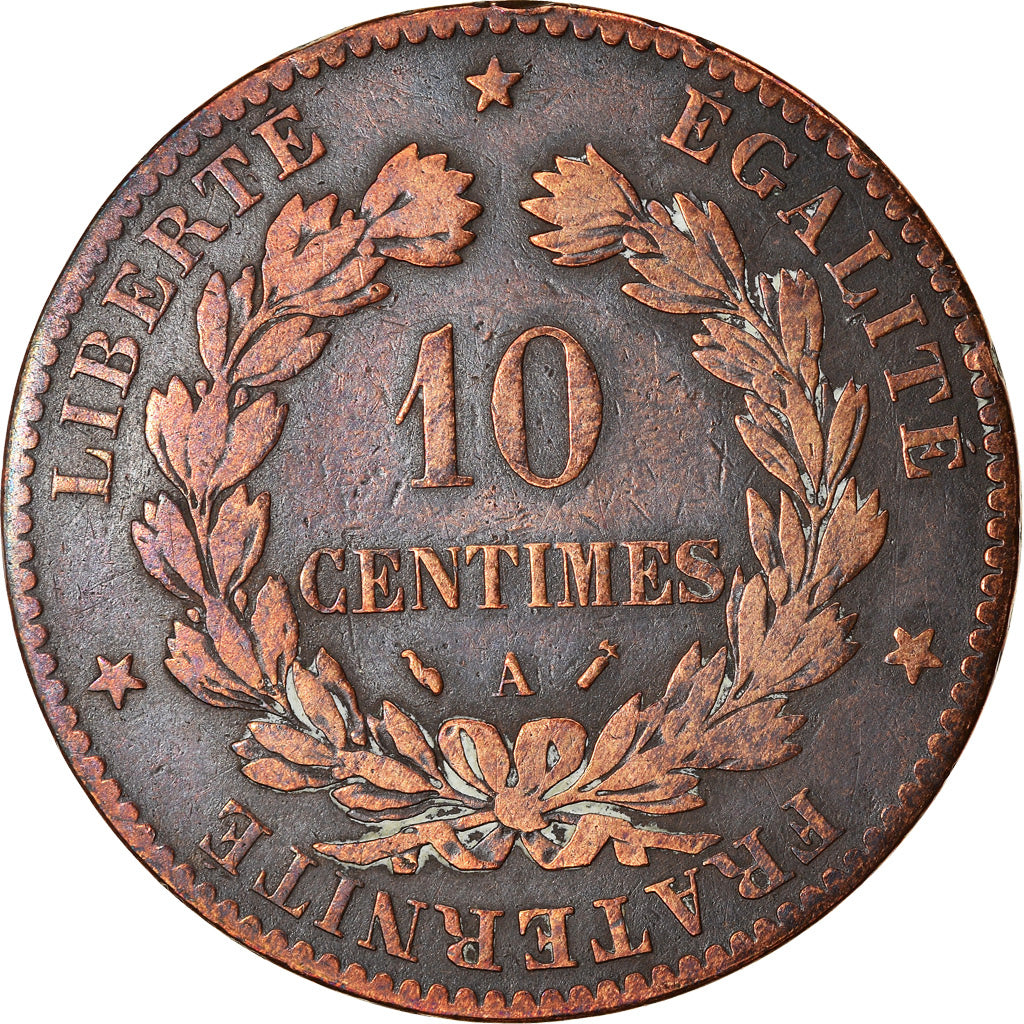 Monnaie, France, Cérès, 10 Centimes, 1890, Paris, TB, Bronze, Gadoury:265a