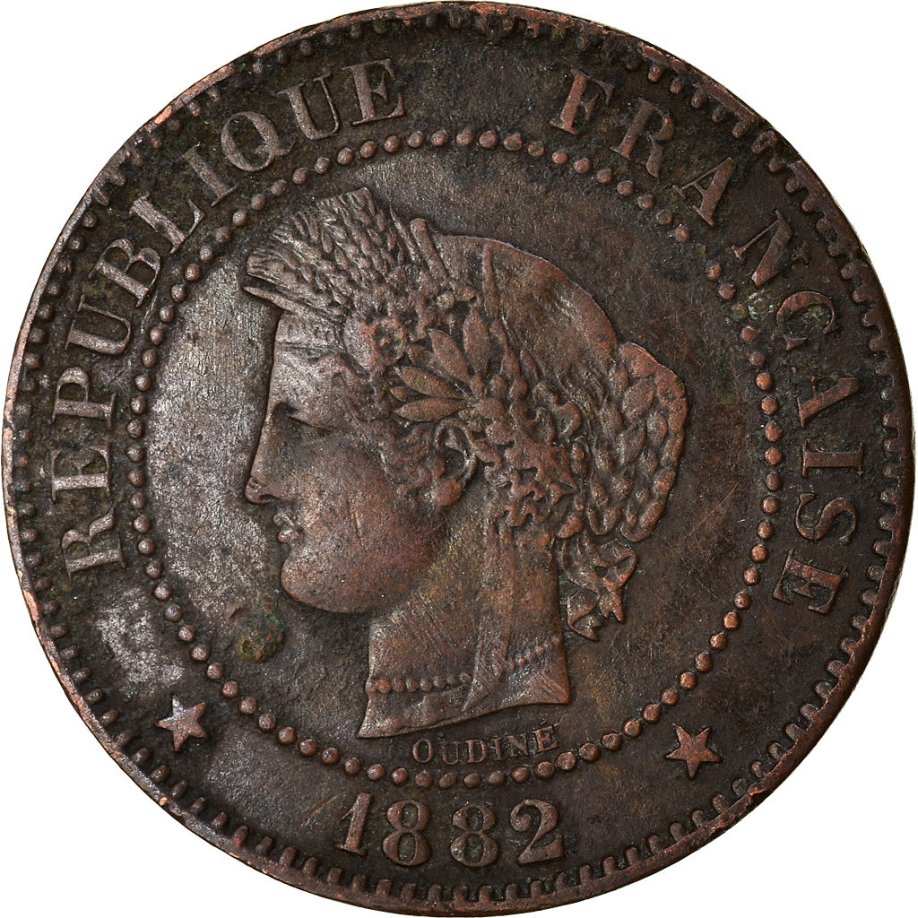 Münze, Frankreich, Cérès, 2 Centimes, 1882, Paris, S+, Bronze, KM:827.1