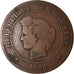 Moeda, França, Cérès, 5 Centimes, 1891, Paris, VF(20-25), Bronze, KM:821.1