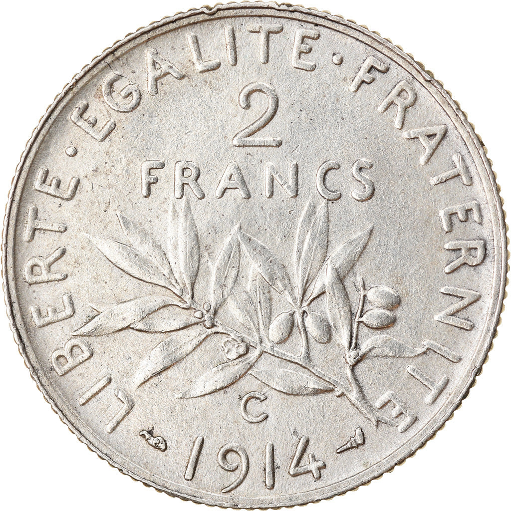 Monnaie, France, Semeuse, 2 Francs, 1914, Castelsarrasin, TTB, Argent