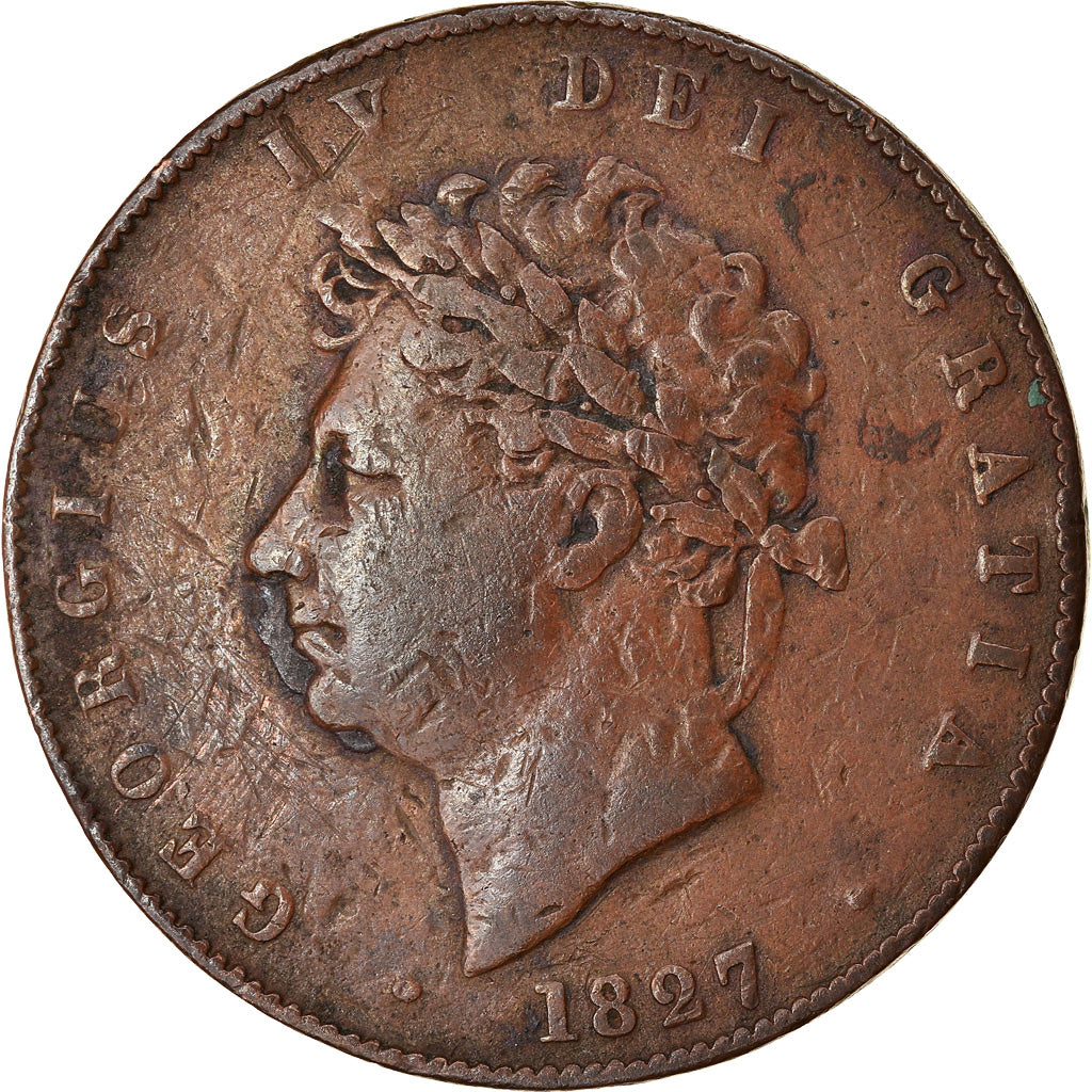 Munten, Groot Bretagne, George IV, 1/2 Penny, 1827, FR, Koper, KM:692