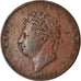 Moneda, Gran Bretaña, George IV, 1/2 Penny, 1827, BC+, Cobre, KM:692