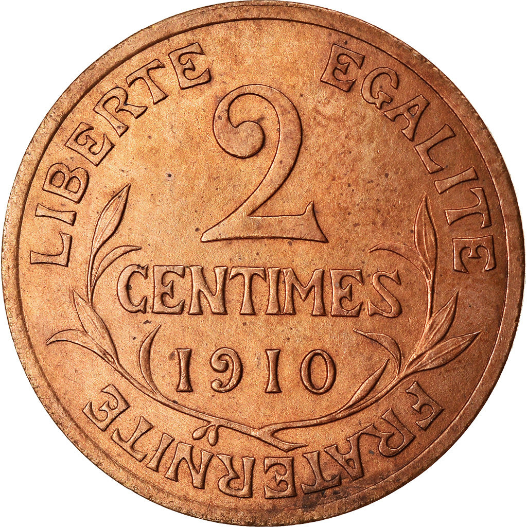 Moeda, França, Dupuis, 2 Centimes, 1910, Paris, AU(55-58), Bronze, KM:841