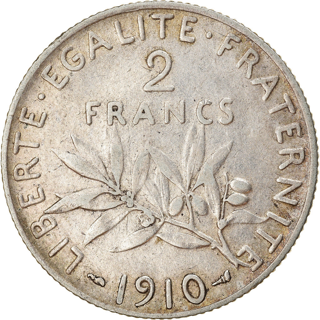 Coin, France, Semeuse, 2 Francs, 1910, Paris, VF(30-35), Silver, KM:845.1