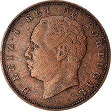 Coin, Portugal, Luiz I, 10 Reis, 1883, EF(40-45), Bronze, KM:526