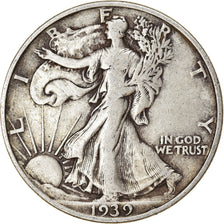 Coin, United States, Walking Liberty Half Dollar, Half Dollar, 1939, U.S. Mint