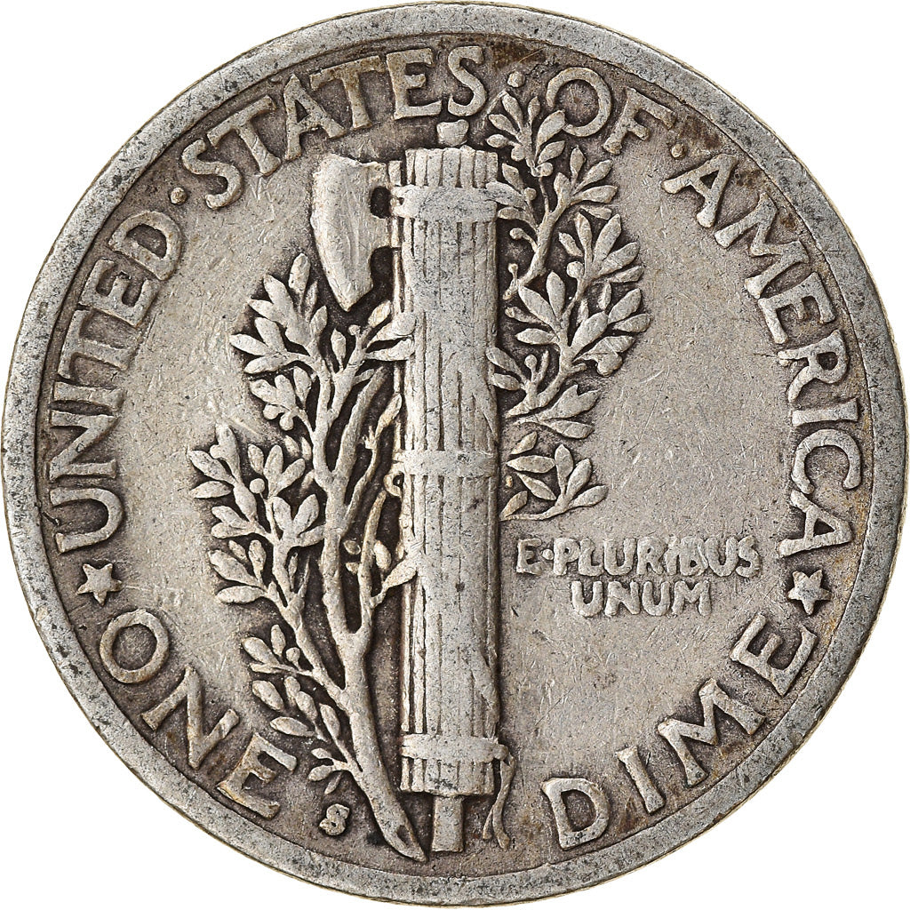 Coin, United States, Mercury Dime, Dime, 1941, U.S. Mint, San Francisco