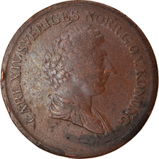 Moneta, Svezia, Carl XIV Johan, 2/3 Skilling, 1843, MB+, Rame, KM:641