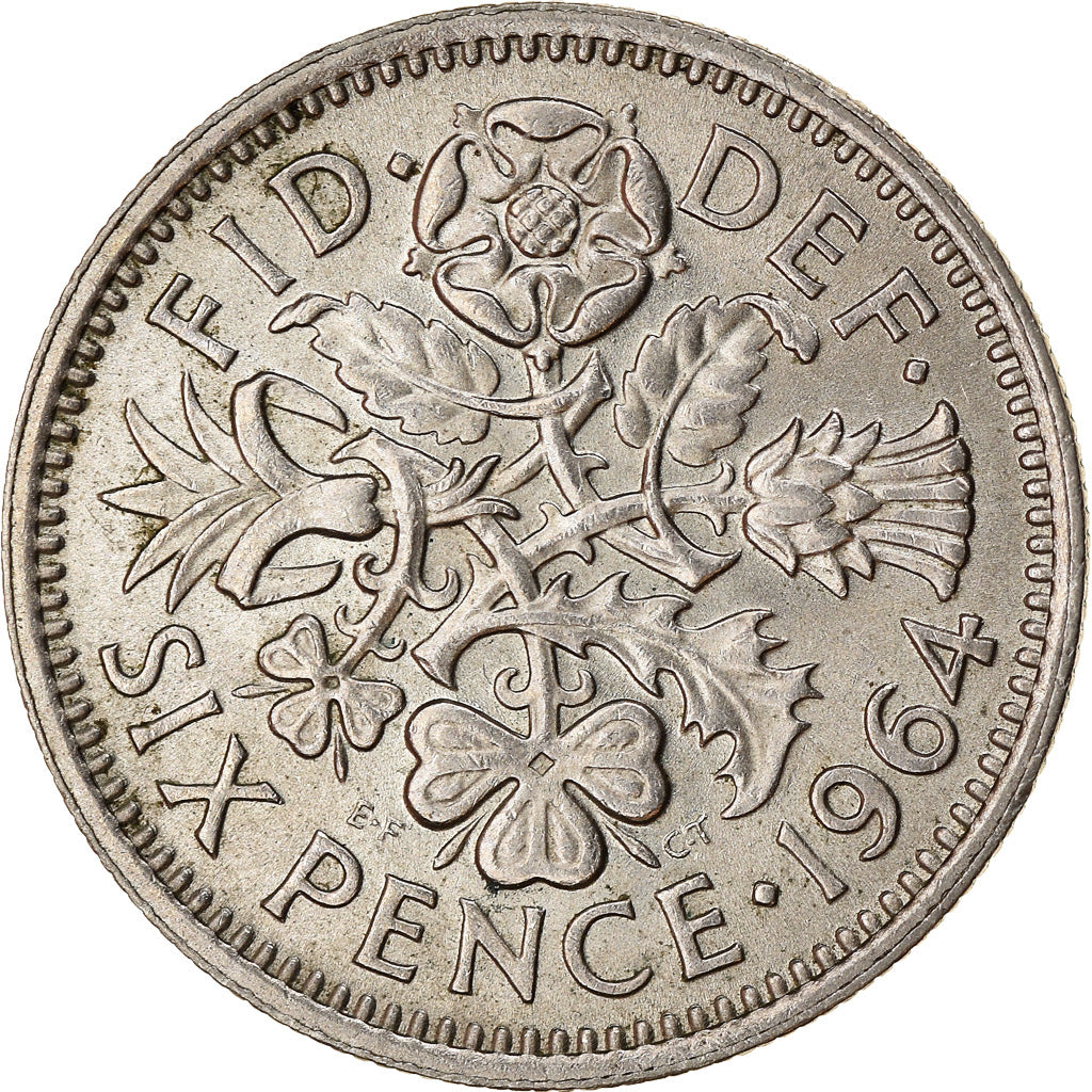 Monnaie, Grande-Bretagne, Elizabeth II, 6 Pence, 1964, TTB+, Copper-nickel