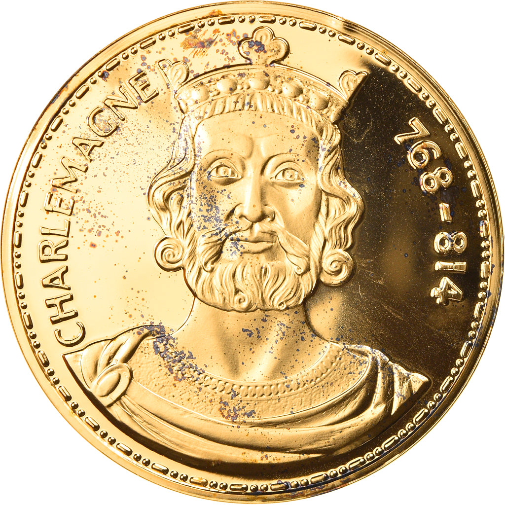 Francja, Medal, Les Rois de France, Charlemagne, Historia, MS(64), Vermeil