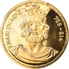 Francja, Medal, Les Rois de France, Charlemagne, Historia, MS(64), Vermeil