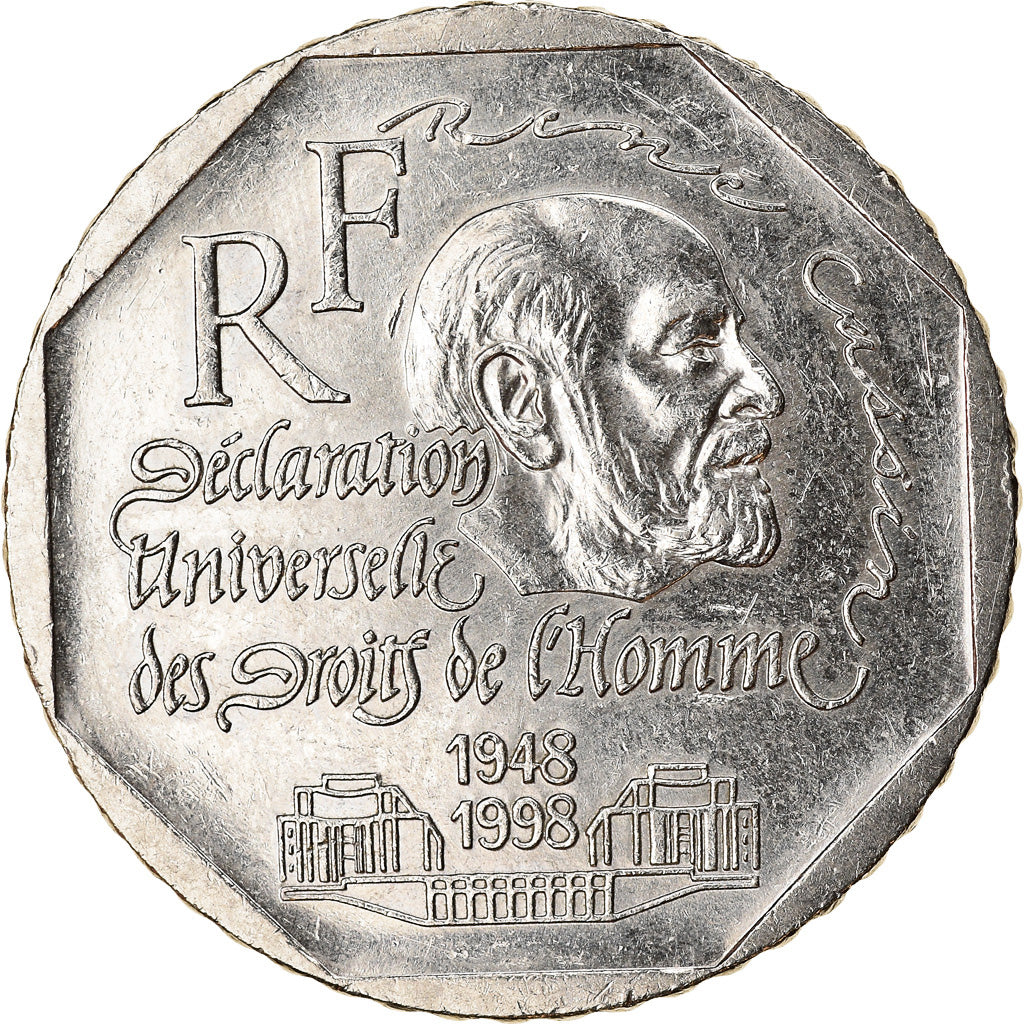 Münze, Frankreich, René Cassin, 2 Francs, 1998, SS, Nickel, KM:1213