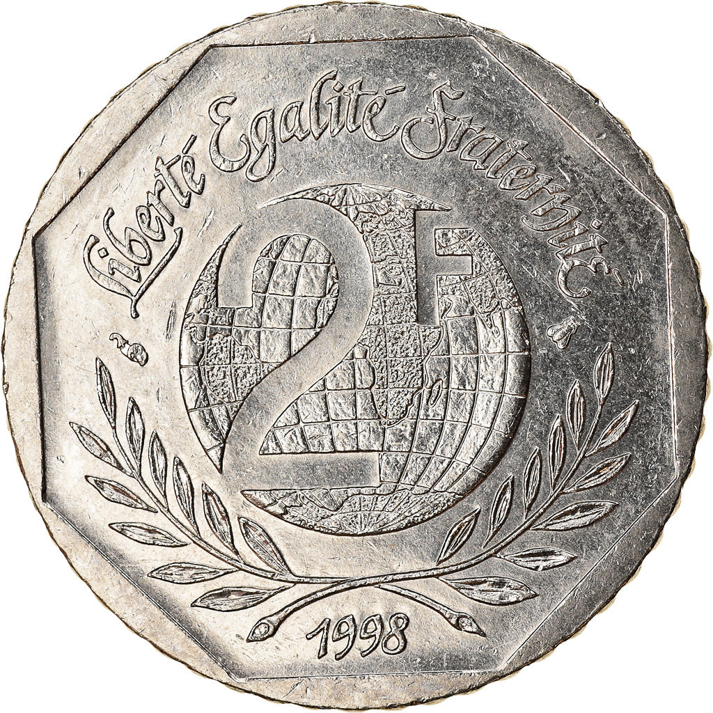 Münze, Frankreich, René Cassin, 2 Francs, 1998, SS, Nickel, KM:1213