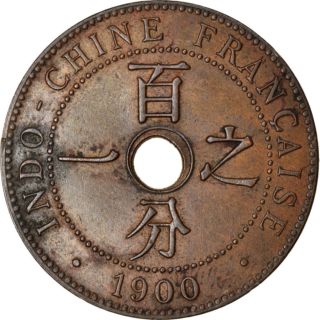 Munten, FRANS INDO-CHINA, Cent, 1900, Paris, ZF, Bronze, KM:8, Lecompte:55