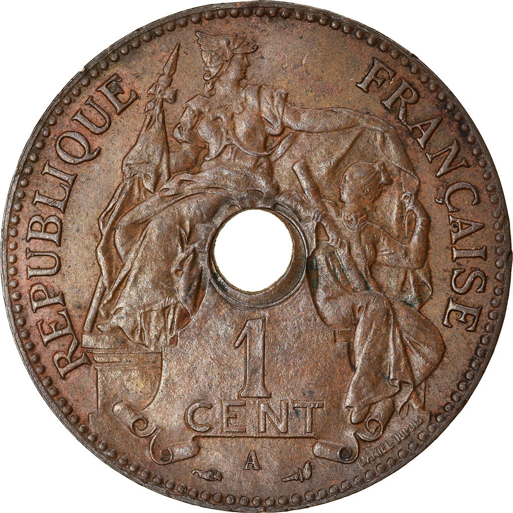 Munten, FRANS INDO-CHINA, Cent, 1900, Paris, ZF, Bronze, KM:8, Lecompte:55