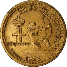 Moneta, Monaco, Louis II, 50 Centimes, 1924, Poissy, EF(40-45), Aluminium-Brąz