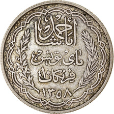 Moneta, Tunisia, Ahmad Pasha Bey, 10 Francs, 1939, Paris, EF(40-45), Srebro