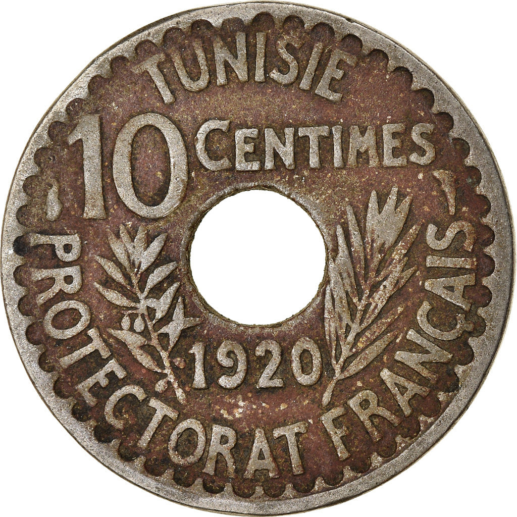 Münze, Tunesien, Muhammad al-Nasir Bey, 10 Centimes, 1920, Paris, SS