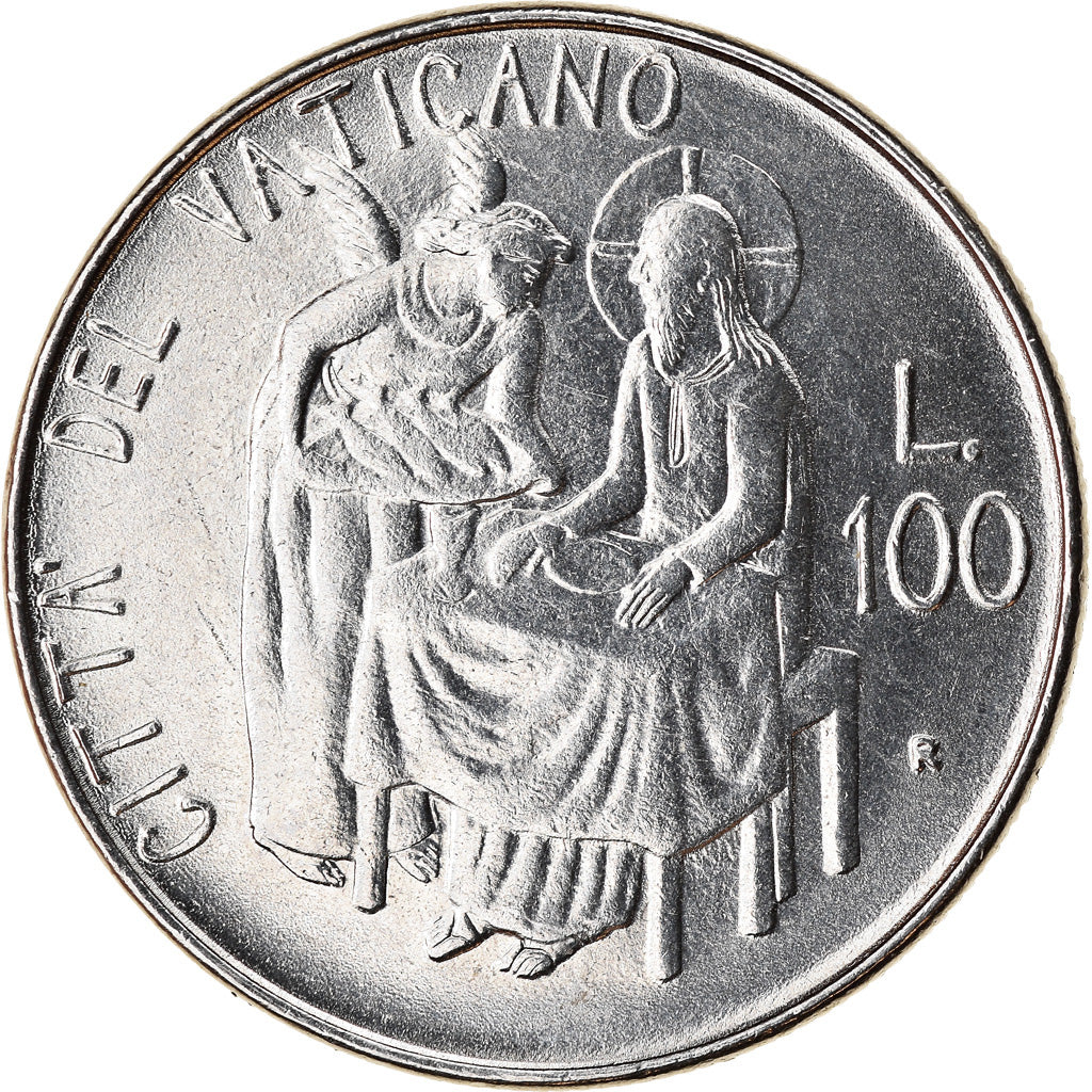 Coin, VATICAN CITY, John Paul II, 100 Lire, 1981, MS(63), Stainless Steel