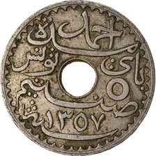 Coin, Tunisia, Ahmad Pasha Bey, 5 Centimes, 1938, Paris, VF(30-35)