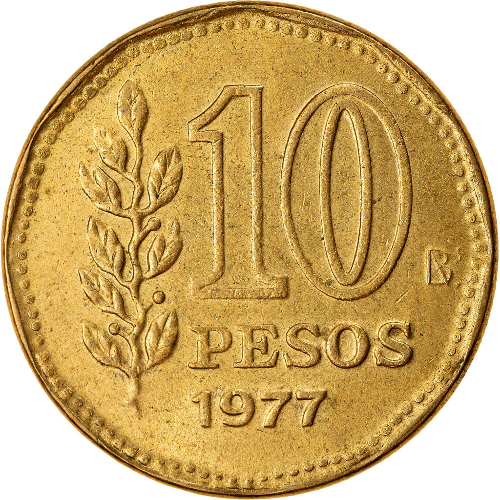 Coin, Argentina, 10 Pesos, 1977, EF(40-45), Aluminum-Bronze, KM:72